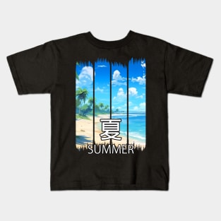 Summer Paradise Beach Landscape – Anime Shirt Kids T-Shirt